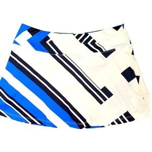 Allie Burke Skort - XS white blue black , polyester spandex